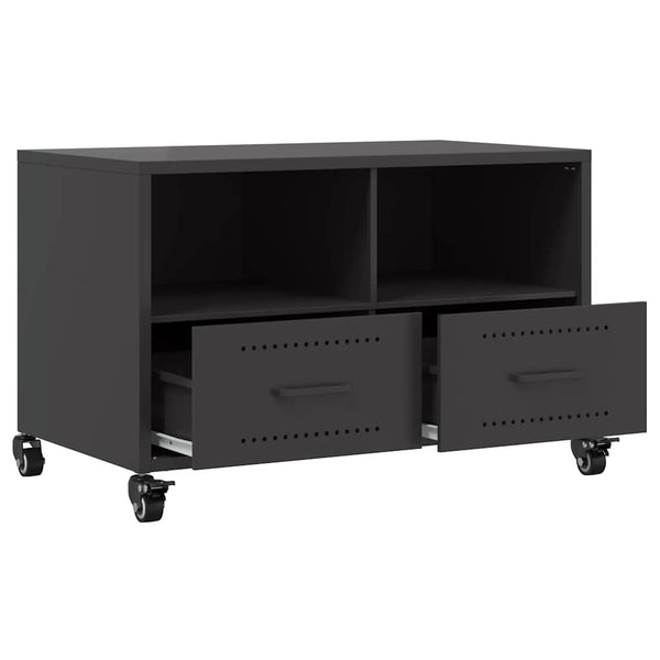 Schwarzer TV-Schrank aus Stahl – 68 cm