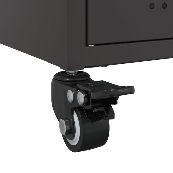 Schwarzer TV-Schrank aus Stahl – 68 cm