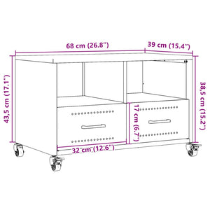 Anthrazit TV-Schrank aus Stahl, 68 cm