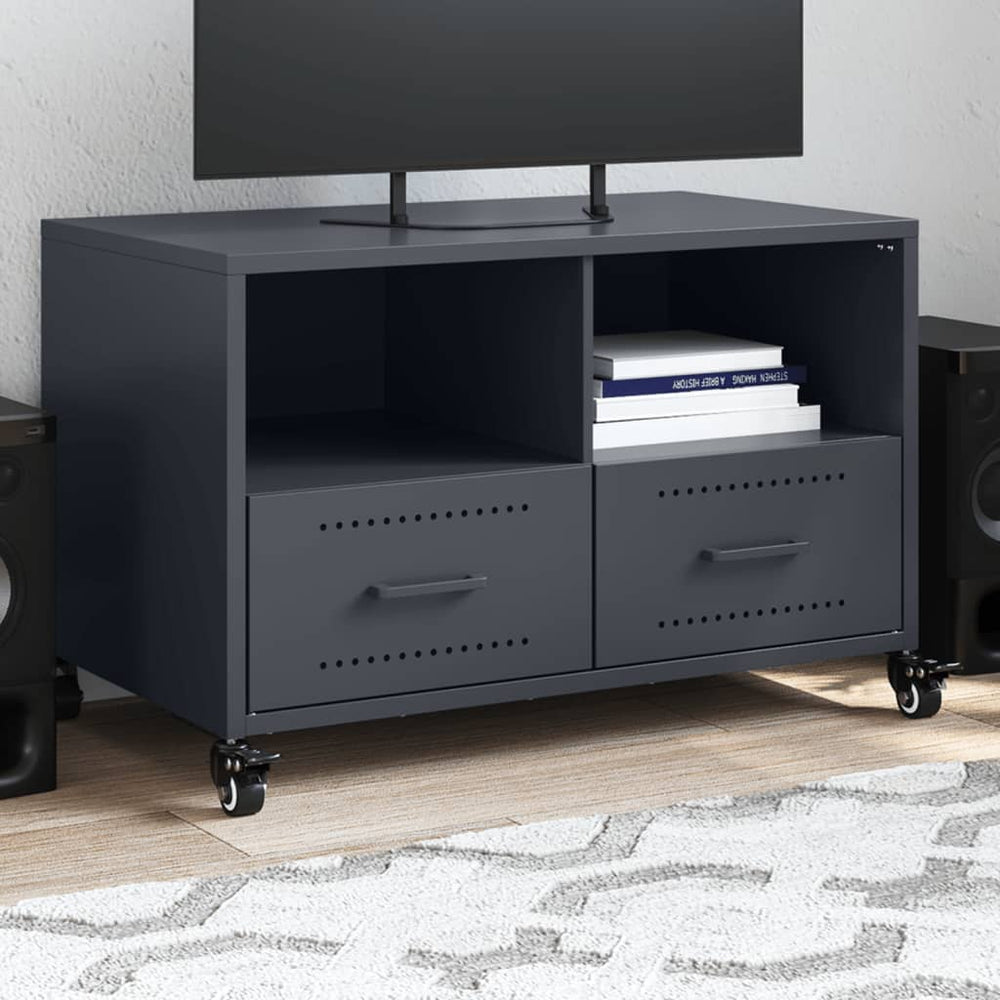vidaXL Meuble TV Anthracite 68x39x43,5 cm Acier