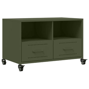 Olivgrüner TV-Schrank aus Stahl, 68 cm