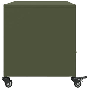 Olivgrüner TV-Schrank aus Stahl, 68 cm