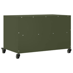 Olivgrüner TV-Schrank aus Stahl, 68 cm