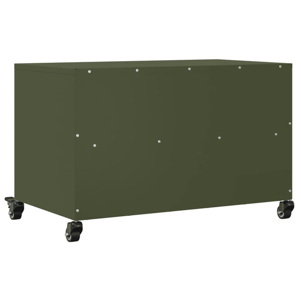 Olivgrüner TV-Schrank aus Stahl, 68 cm