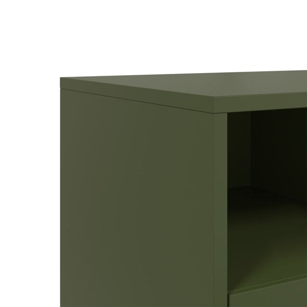 Olivgrüner TV-Schrank aus Stahl, 68 cm