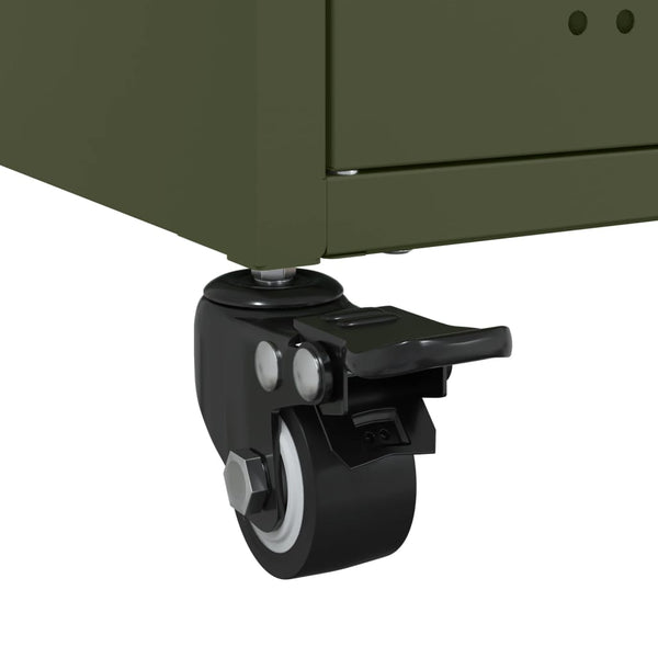 Olivgrüner TV-Schrank aus Stahl, 68 cm