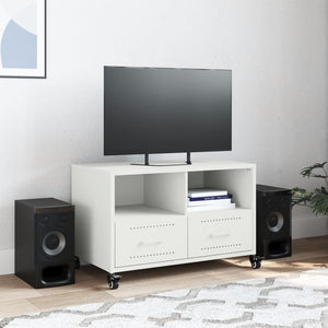 Weißer TV-Schrank aus Stahl, 68 cm