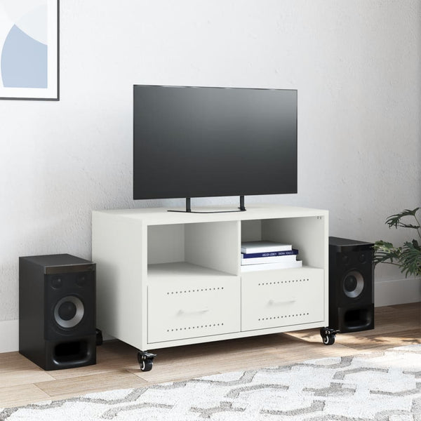 Weißer TV-Schrank aus Stahl, 68 cm