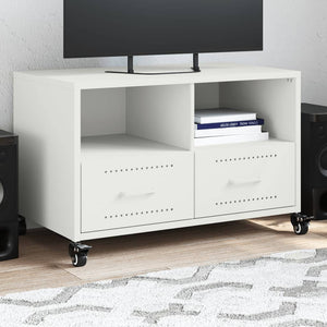 Weißer TV-Schrank aus Stahl, 68 cm