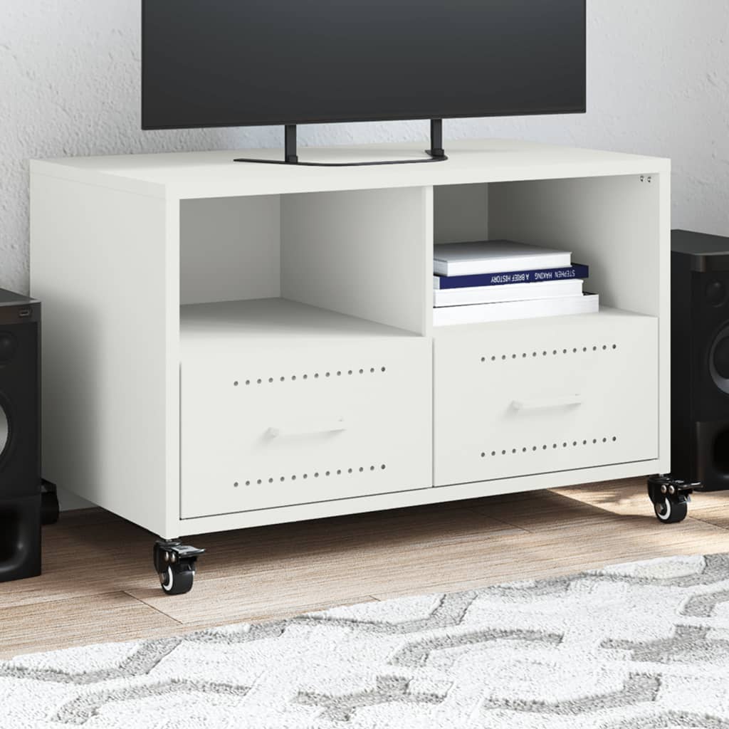 Weißer TV-Schrank aus Stahl, 68 cm