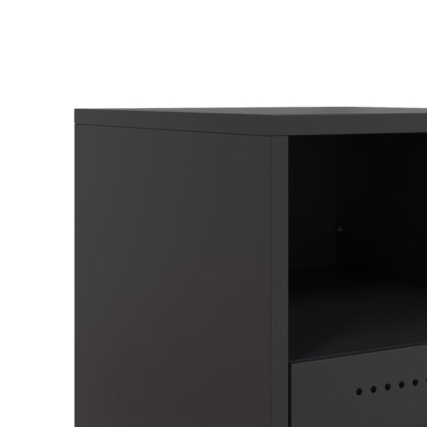 Nachttische 2er Set Schwarz Stahl