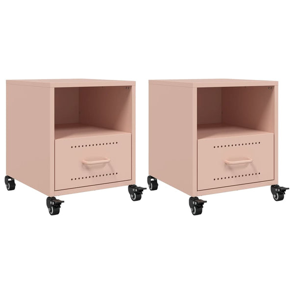 Nachttische 2er Set Rosa Stahl