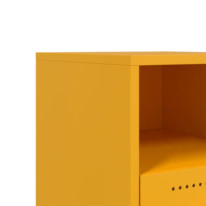 Senfgelbe Nachttische, 2er-Set