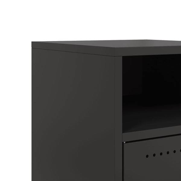 Nachttische 2er Set Schwarz Stahl