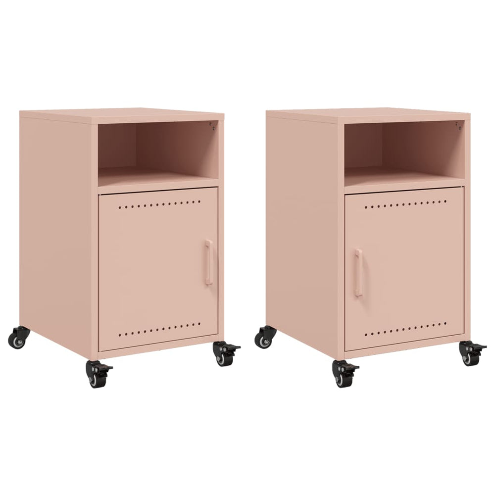 Nachttische 2er Set Rosa Stahl
