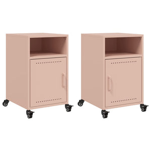 Nachttische 2er Set Rosa Stahl
