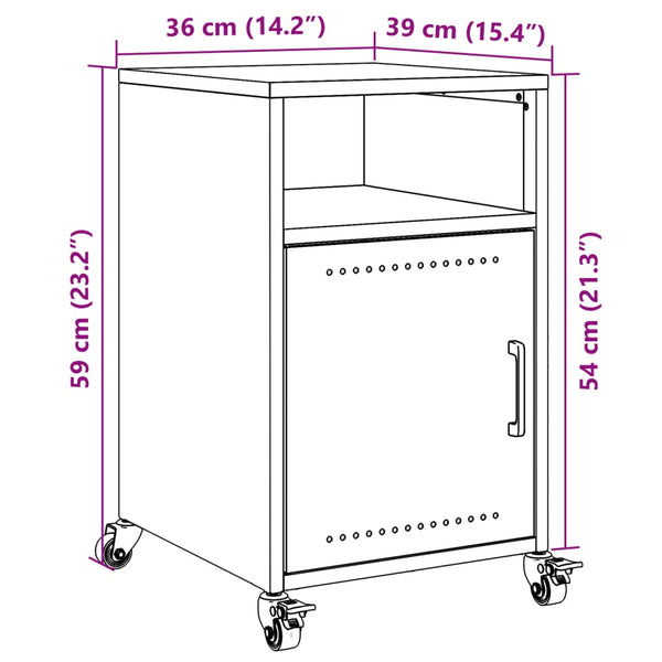 Nachttische 2er Set Rosa Stahl
