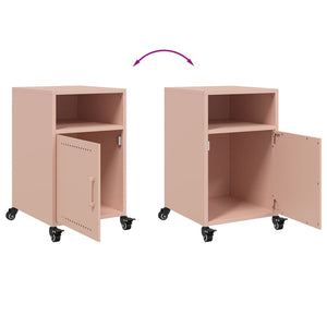 Nachttische 2er Set Rosa Stahl