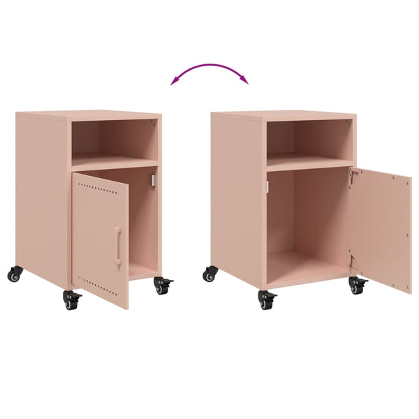 Nachttische 2er Set Rosa Stahl
