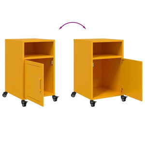 Senfgelbe Nachttische, 2er Set