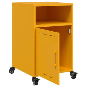 Senfgelbe Nachttische, 2er Set