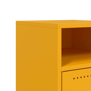 Senfgelbe Nachttische, 2er Set