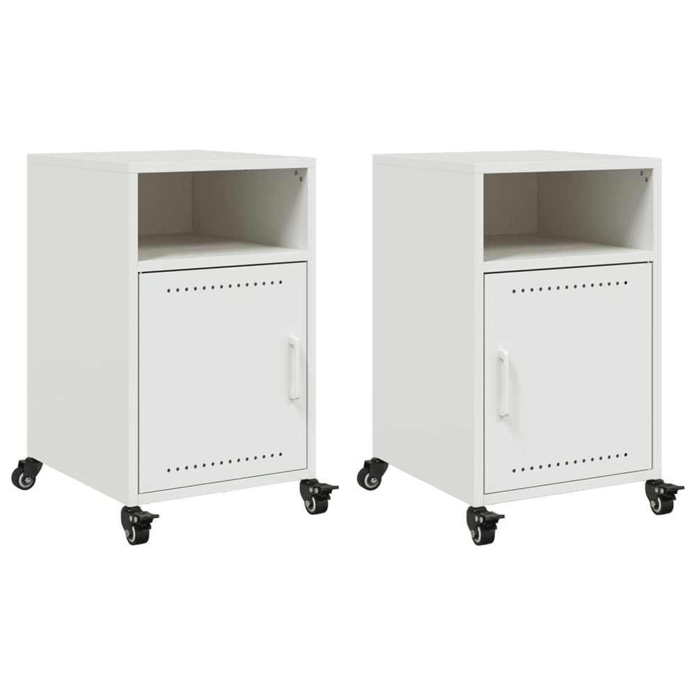 vidaXL Nightstands 2 pcs White 36x39x59 cm Steel