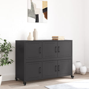Schwarzes Stahl Sideboard 100,5 cm