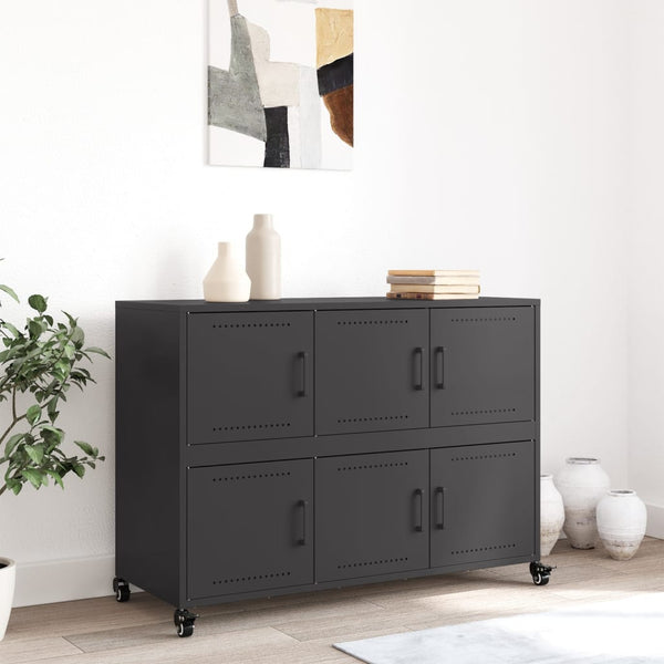 Schwarzes Stahl Sideboard 100,5 cm