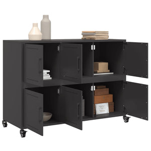Schwarzes Stahl Sideboard 100,5 cm