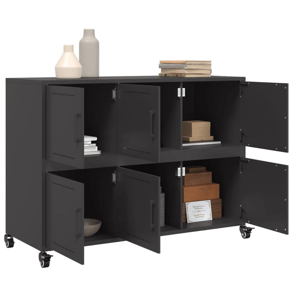 Schwarzes Stahl Sideboard 100,5 cm