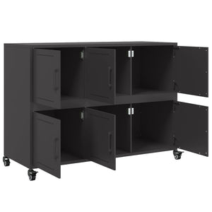 Schwarzes Stahl Sideboard 100,5 cm