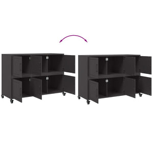 Schwarzes Stahl Sideboard 100,5 cm