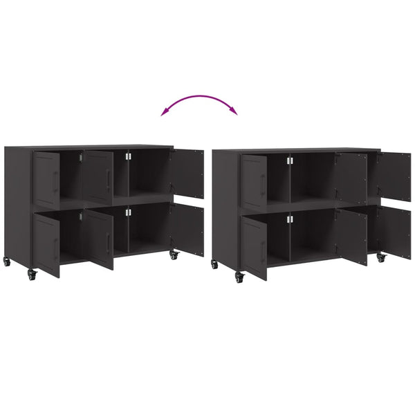 Schwarzes Stahl Sideboard 100,5 cm