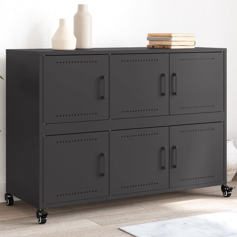 Schwarzes Stahl Sideboard 100,5 cm