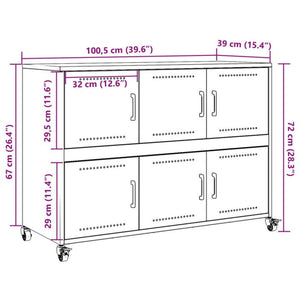 Anthrazit Sideboard Stahl 100,5 cm