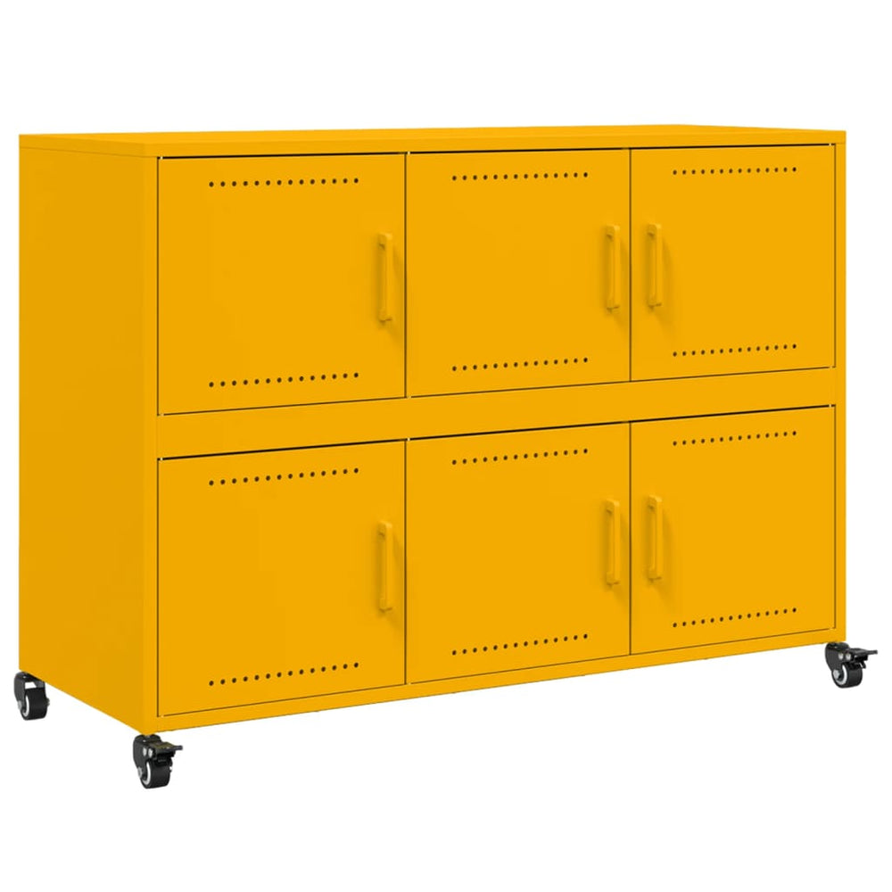 Sideboard Senfgelb Stahl 100,5 cm