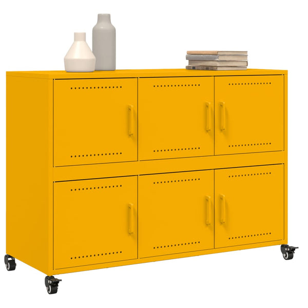 Sideboard Senfgelb Stahl 100,5 cm
