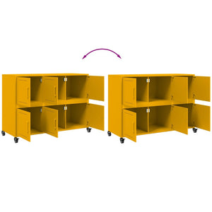 Sideboard Senfgelb Stahl 100,5 cm