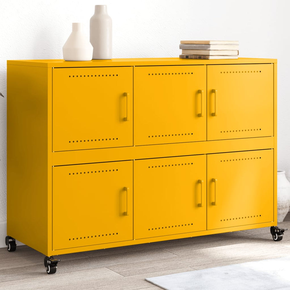 Sideboard Senfgelb Stahl 100,5 cm