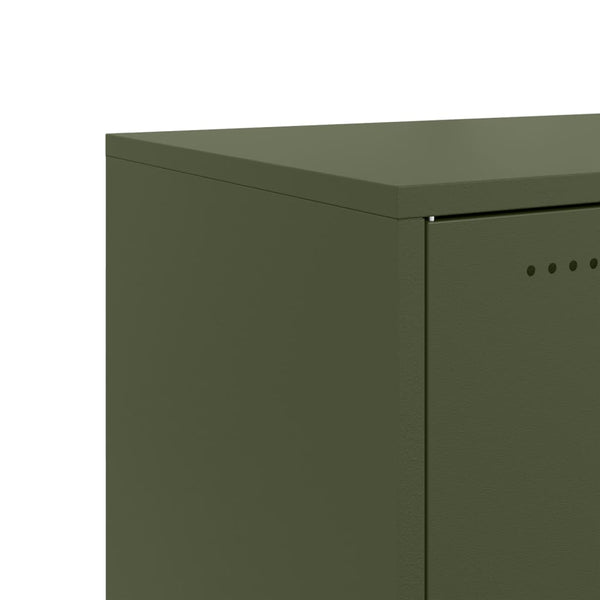 Olivgrünes Stahl Sideboard, 100,5 cm