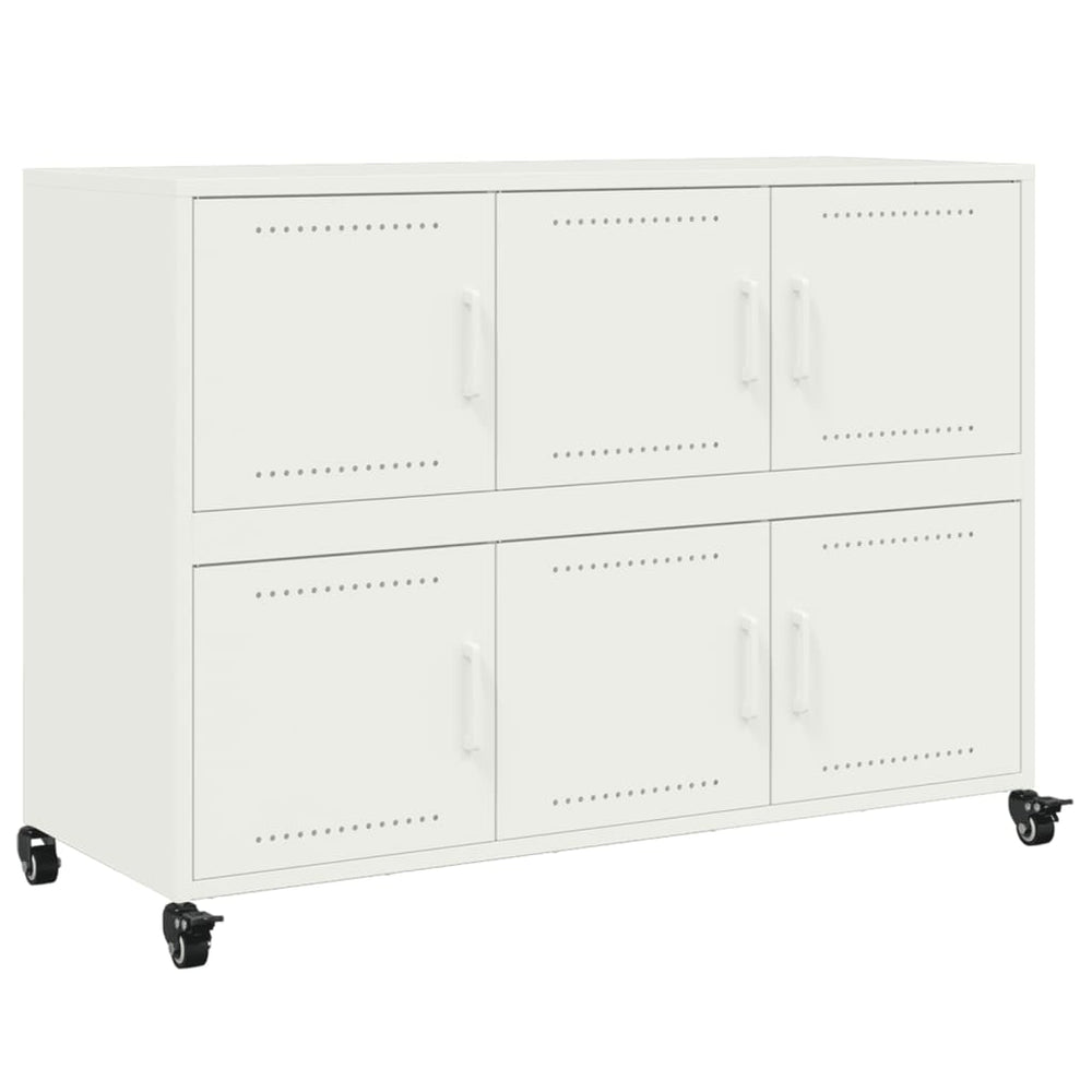 Weißes Stahl Sideboard, 100,5 cm