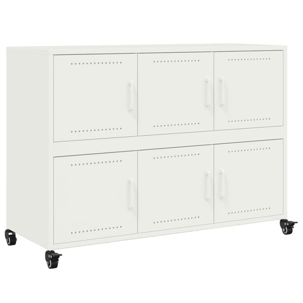 Weißes Stahl Sideboard, 100,5 cm