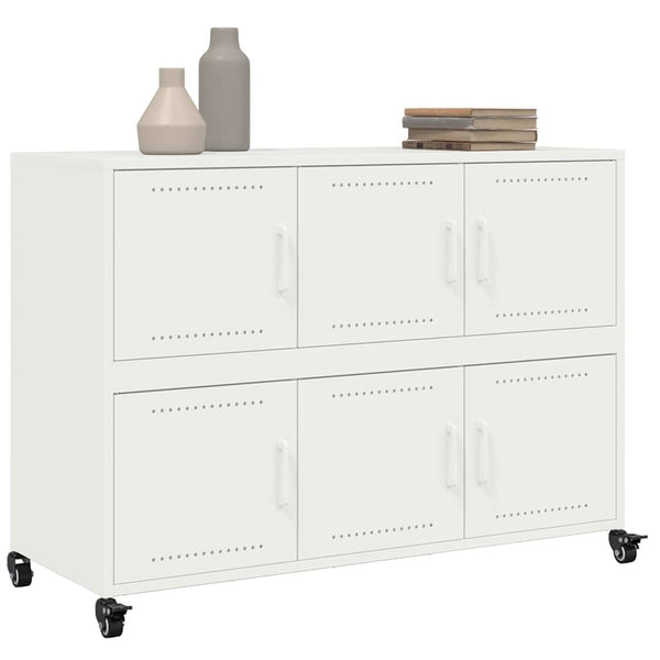 Weißes Stahl Sideboard, 100,5 cm