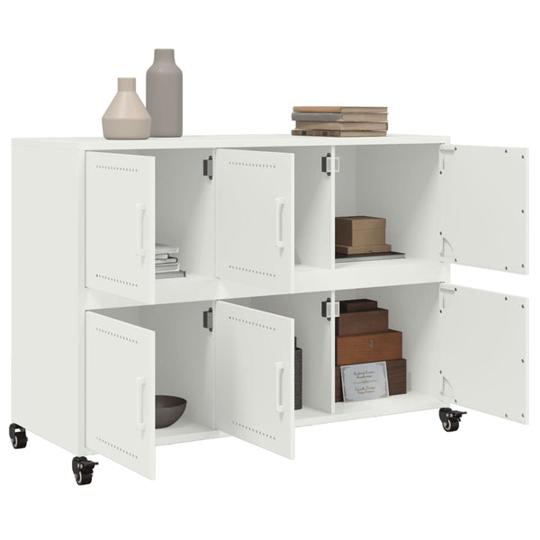 Weißes Stahl Sideboard, 100,5 cm