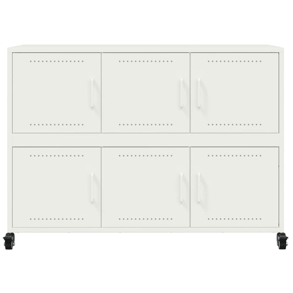 Weißes Stahl Sideboard, 100,5 cm