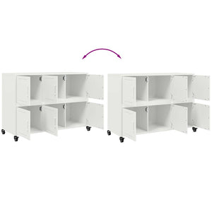 Weißes Stahl Sideboard, 100,5 cm