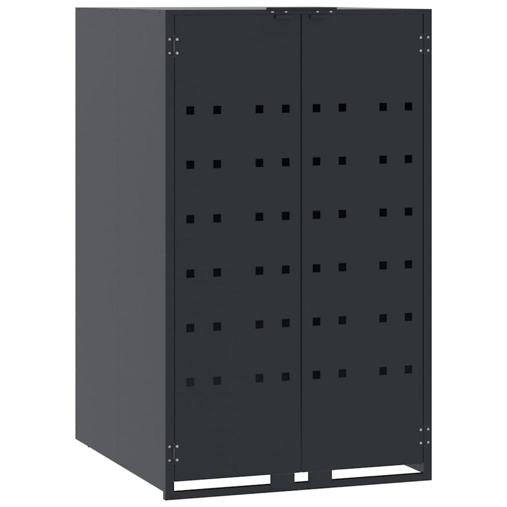 Mülltonnenbox Einzeltonne Anthrazit Stahl 69x79x117 cm