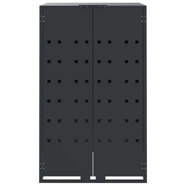 Mülltonnenbox Einzeltonne Anthrazit Stahl 69x79x117 cm