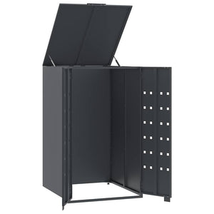 Mülltonnenbox Einzeltonne Anthrazit Stahl 69x79x117 cm